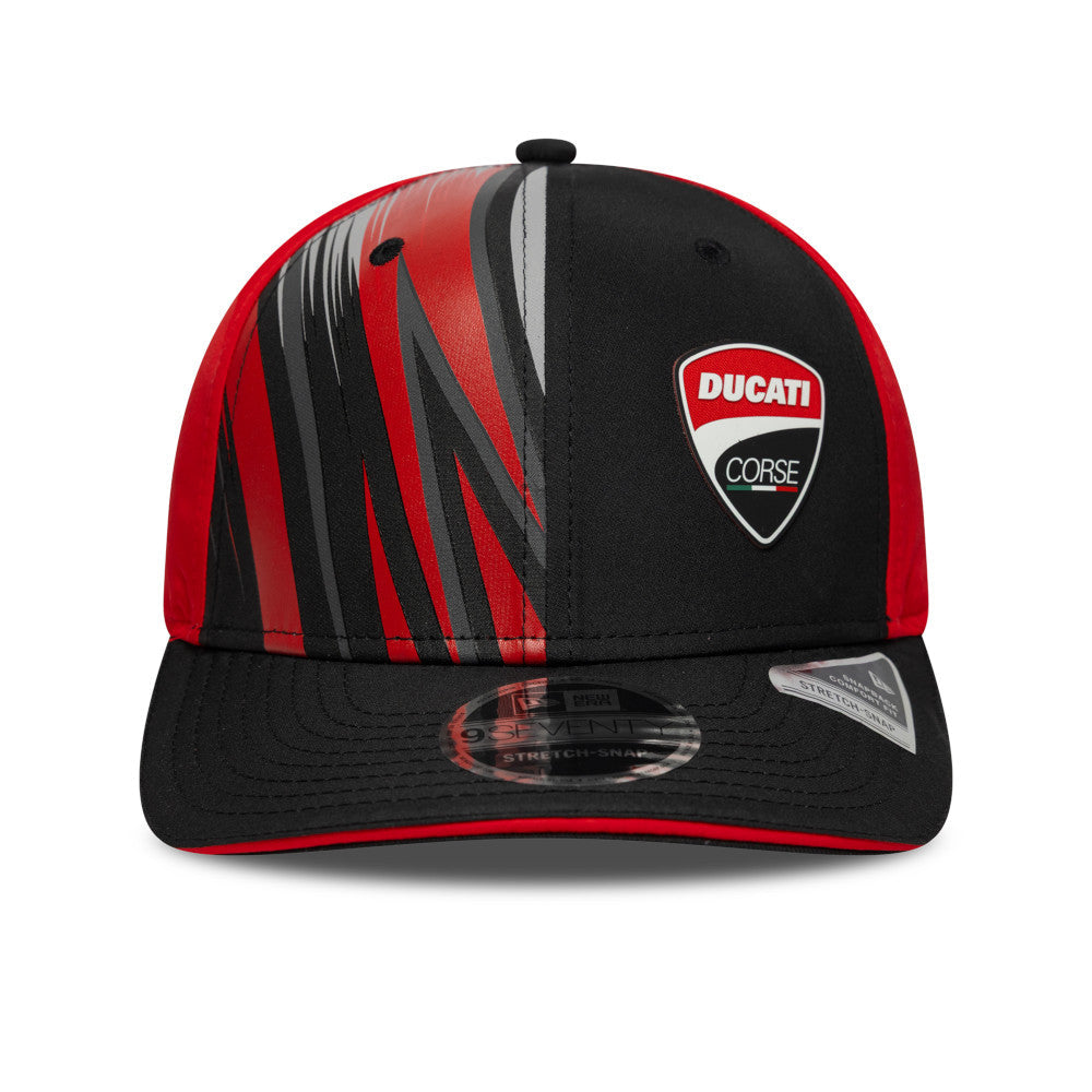 9SEVENTY ストレッチスナップ DUCATI Motor Logo ブラック/レッド