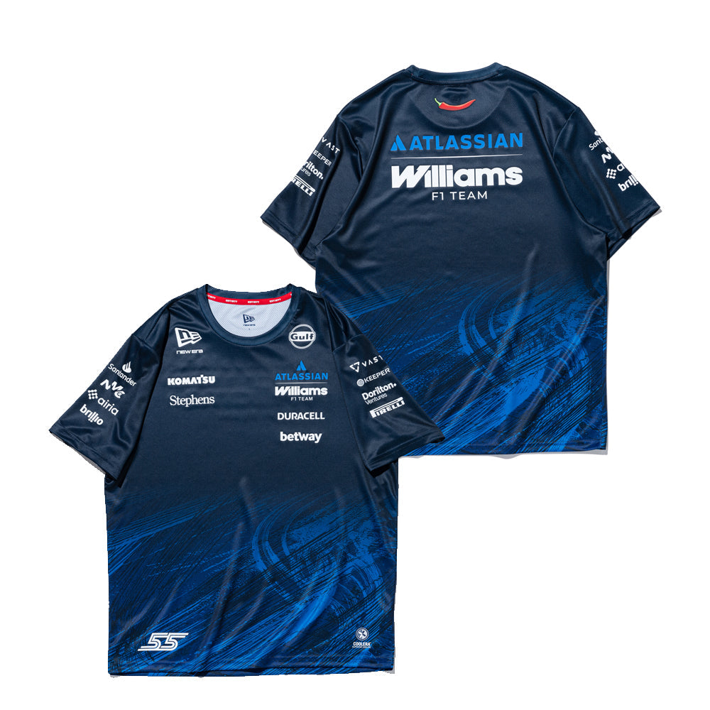 半袖 テック Tシャツ Atlassian Williams F1 Team アトラシアン・ウィリアムズF1チーム Carlos Sainz 55 ネイビー
