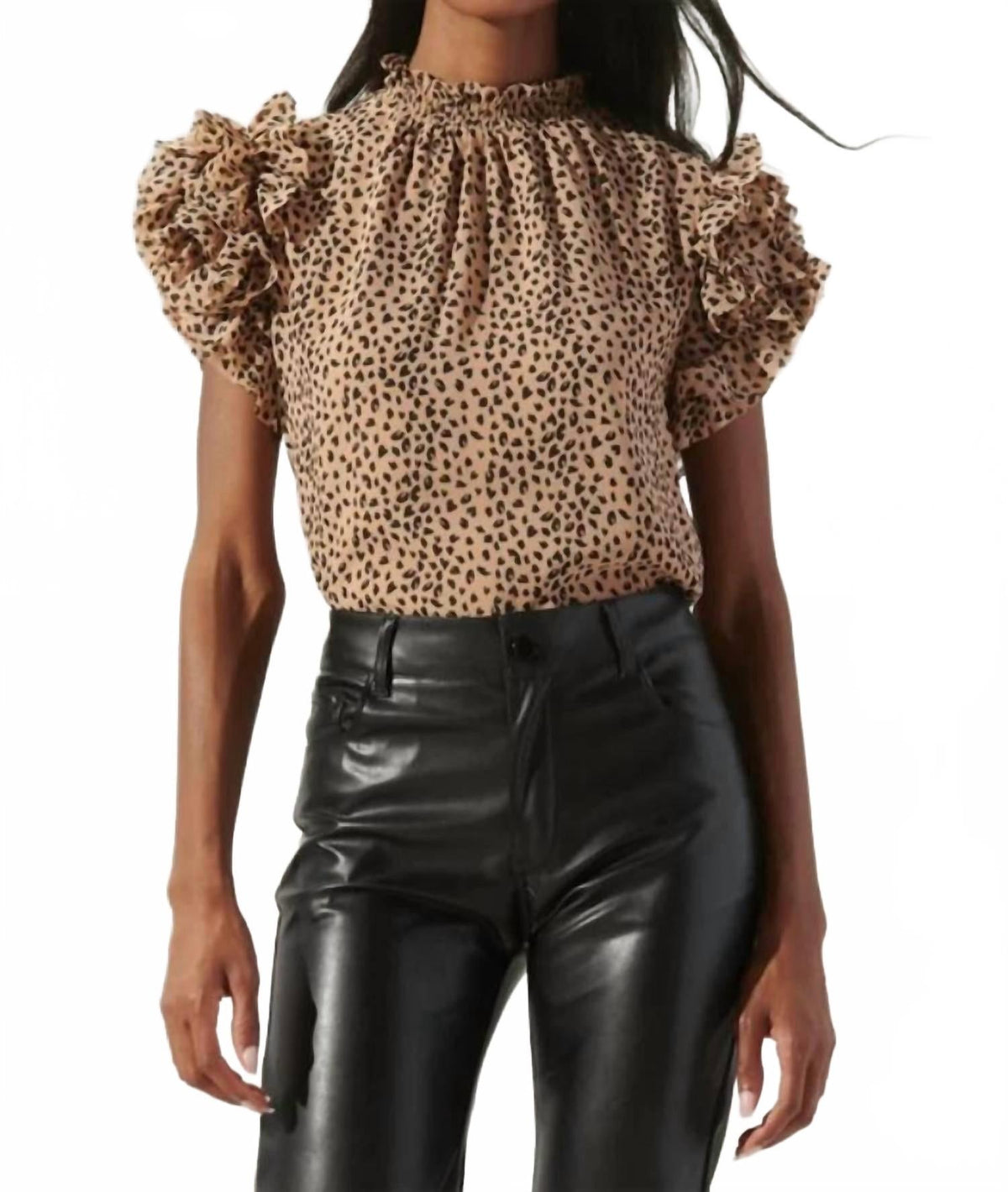Bailey Cheetah Print Blouse In Brown Multi