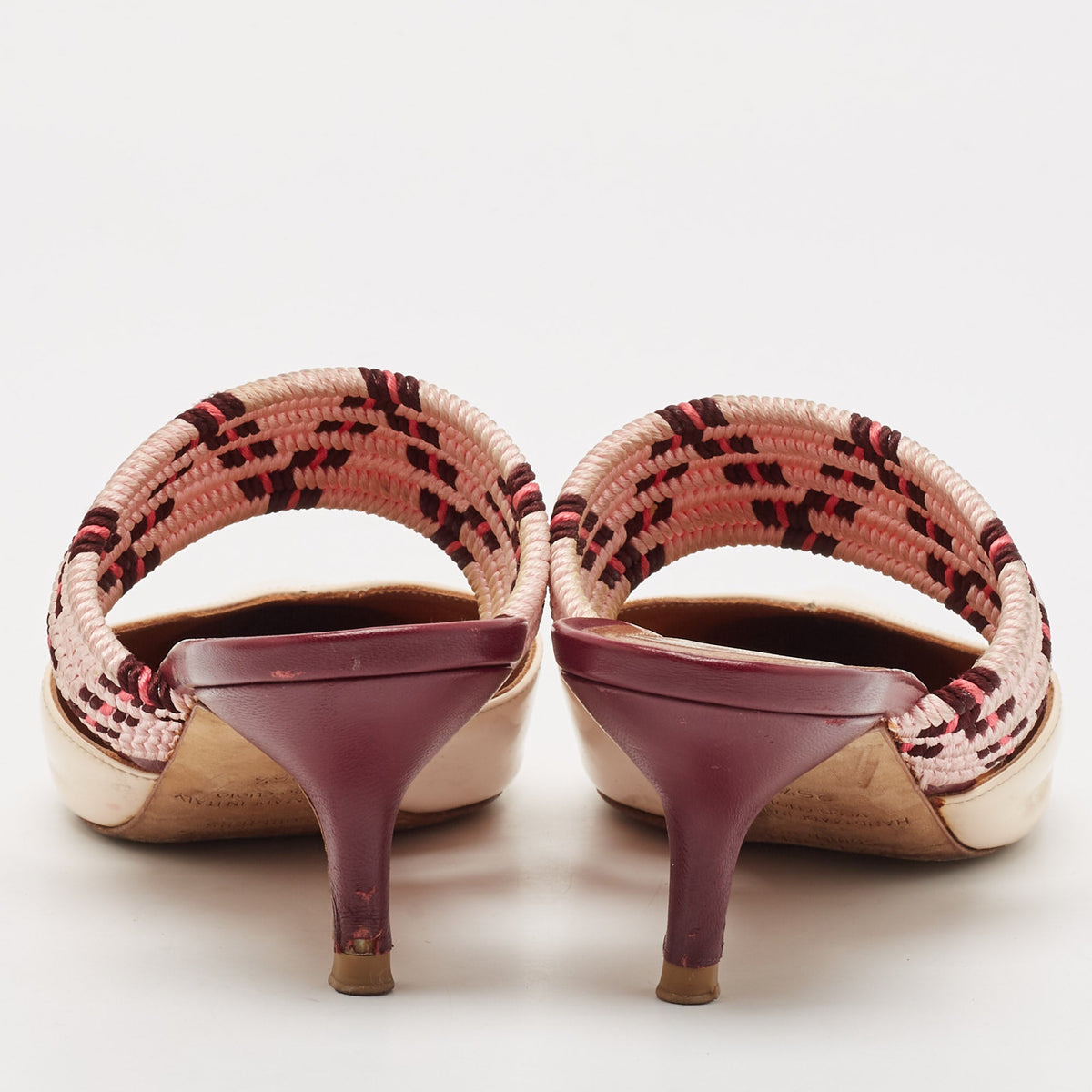Malone Souliers Cream Leather and Patent Leather Maisie Mules Size 36.5