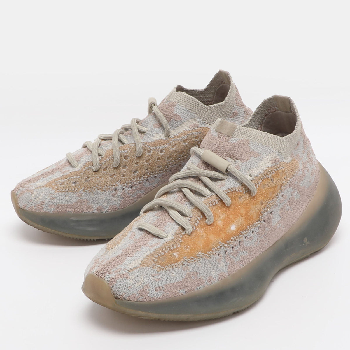 Yeezy x Adidas Boost 380 'Pepper' Size 38 Grey Knit Fabric Low Top Sneakers