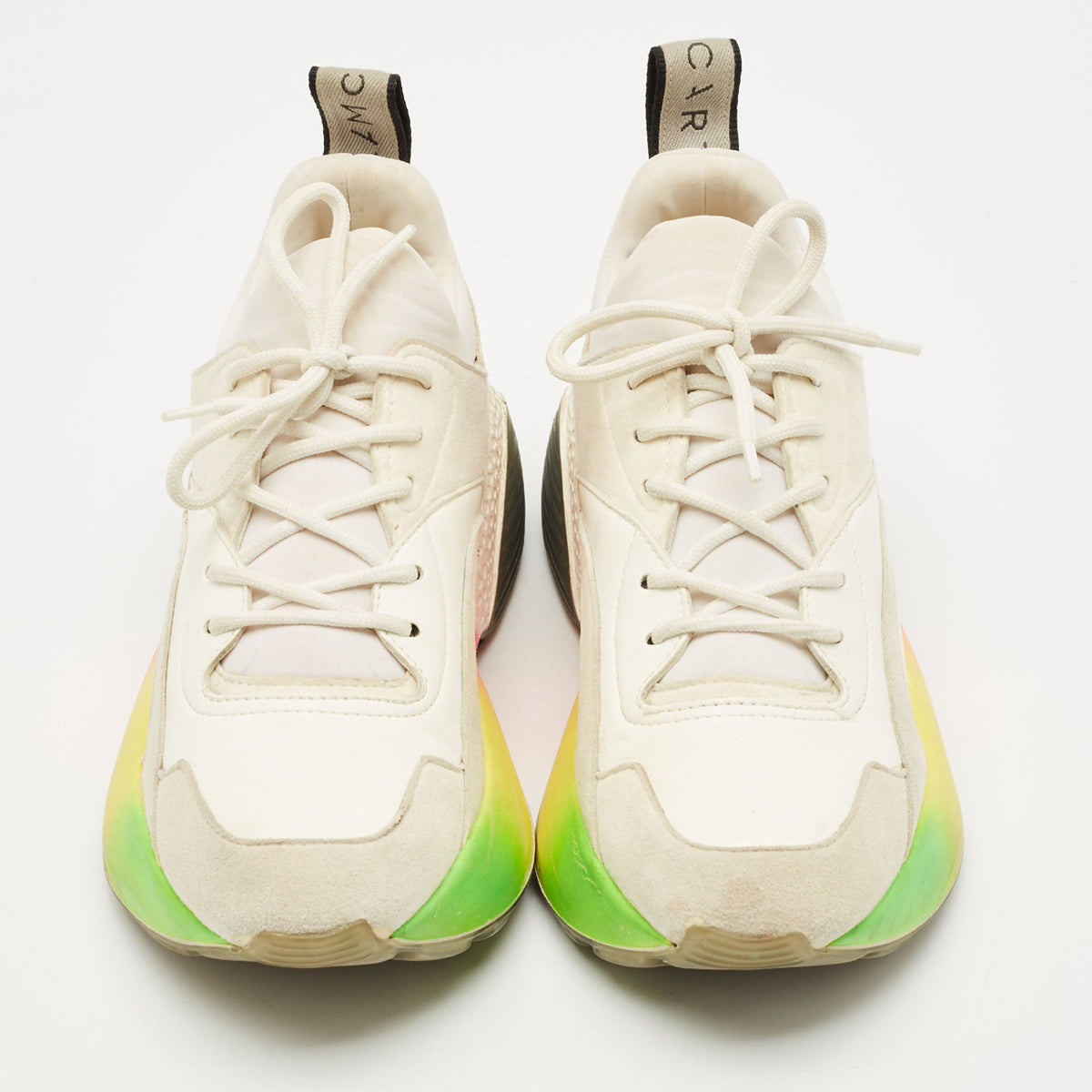 Stella McCartney Multicolor Faux Leather and Faux Suede Eclypse Lace Up Sneakers Size 38