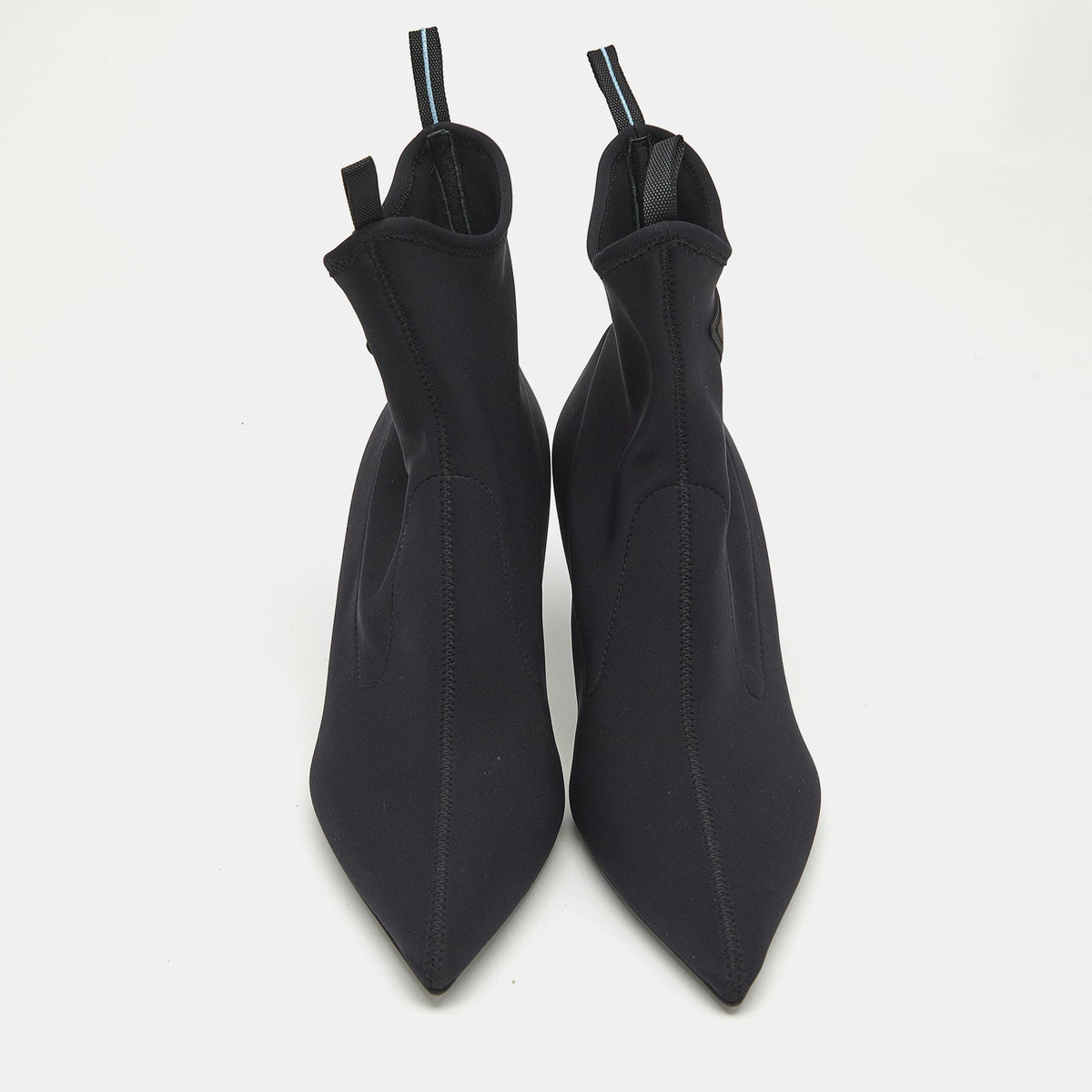 Prada Size 39 Black Neoprene Ankle Length Boots