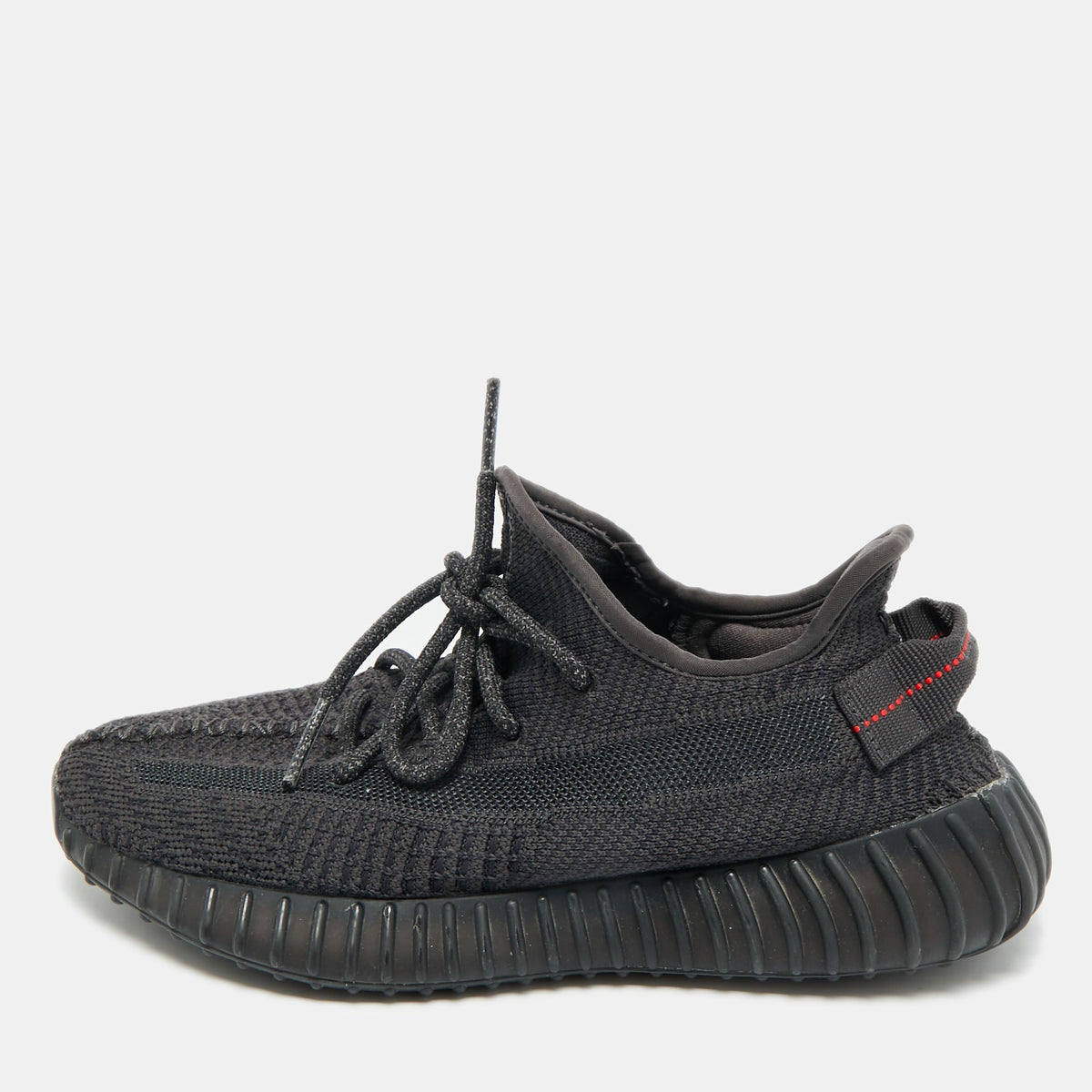 Yeezy x Adidas Black Knit Fabric Boost 350 V2 "Cinder" Low Top Sneakers Size 38 2/3