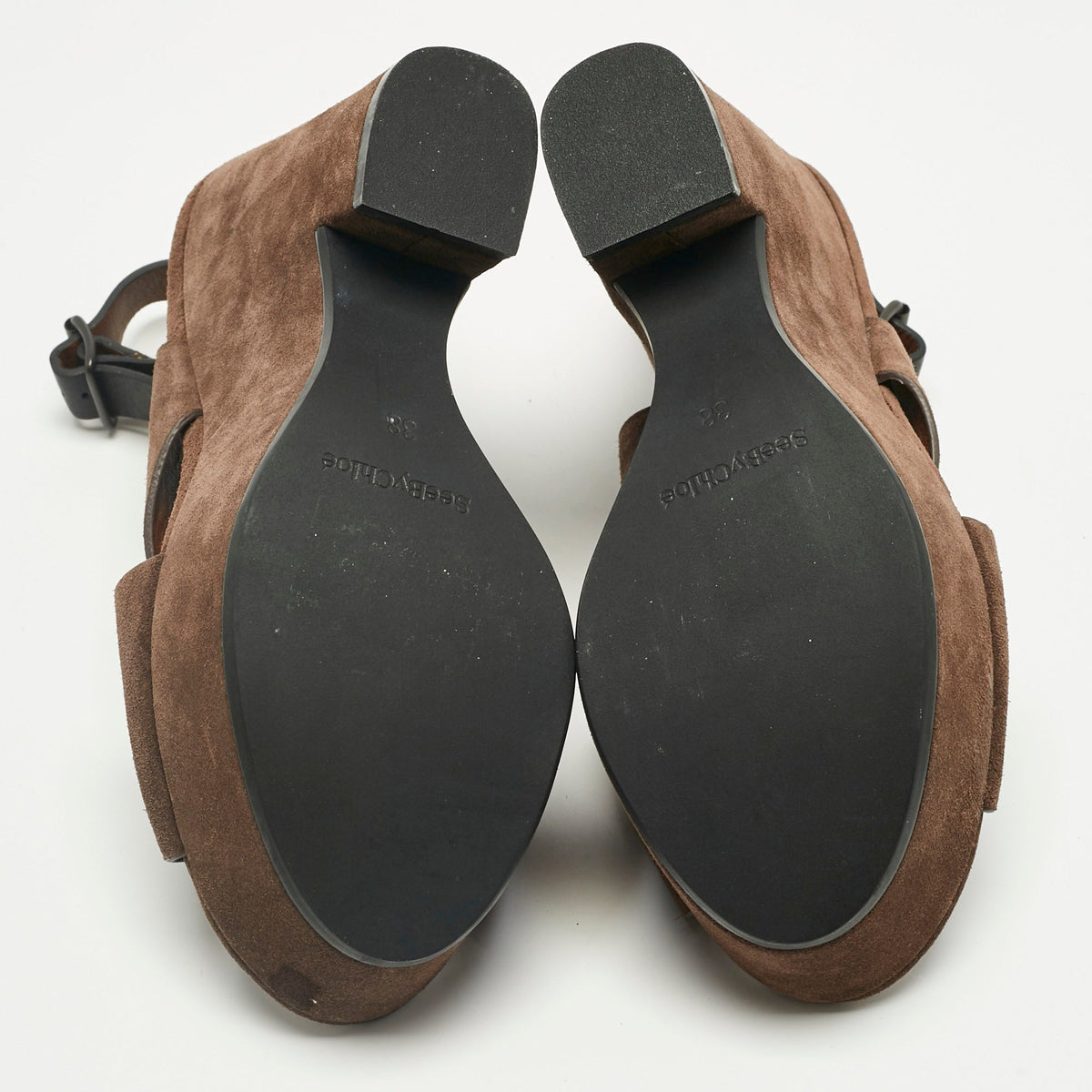 See by Chloe Size 38 Brown Suede Ankle Strap Sandals