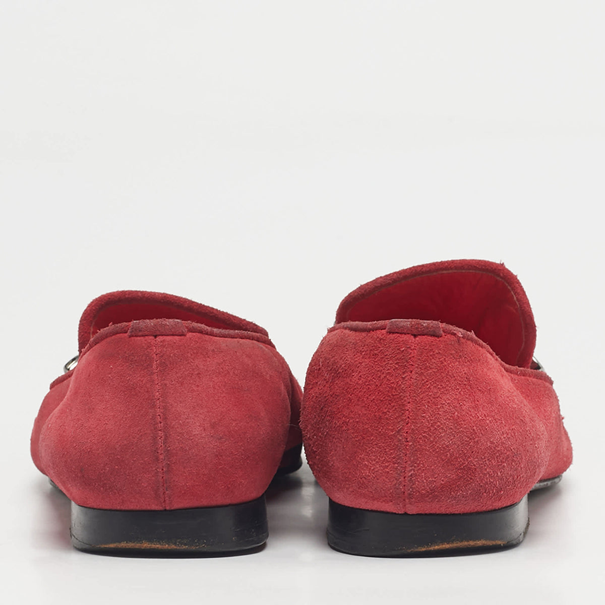 Jimmy Choo Red Suede Logo Slip On Loafers Size 38
