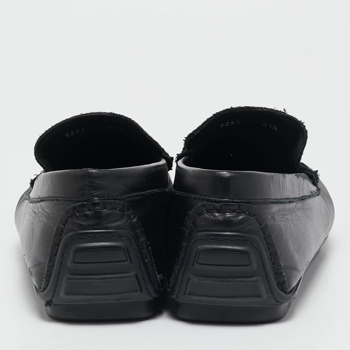 Roberto Cavalli Black Leather and Velvet Slip On Loafers Size 41.5