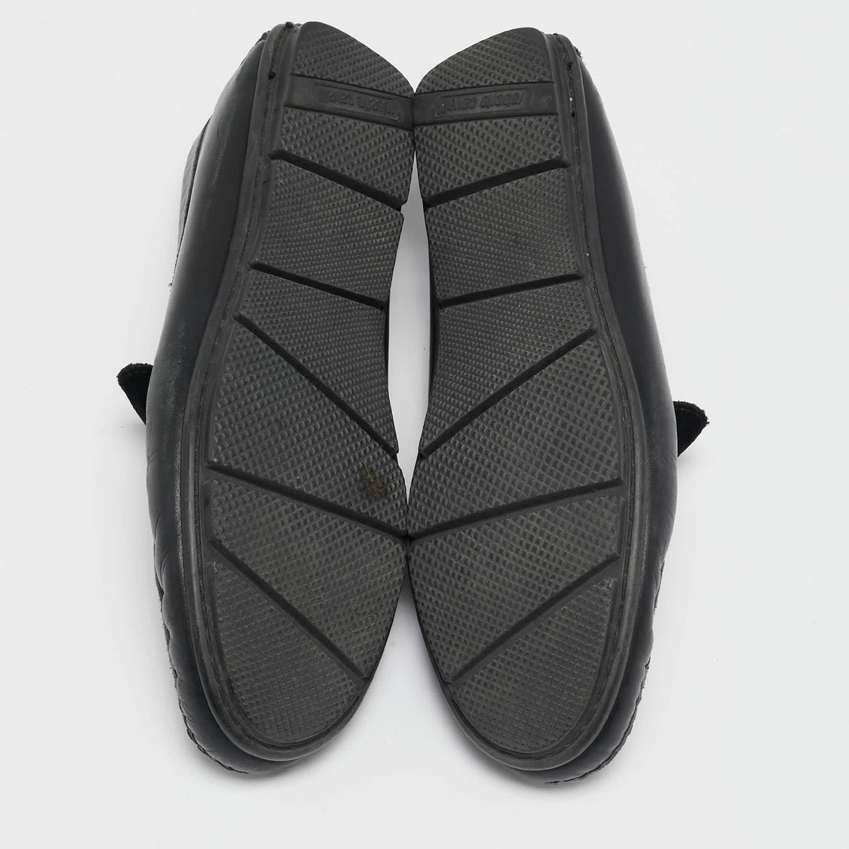 Roberto Cavalli Black Leather and Velvet Slip On Loafers Size 41.5