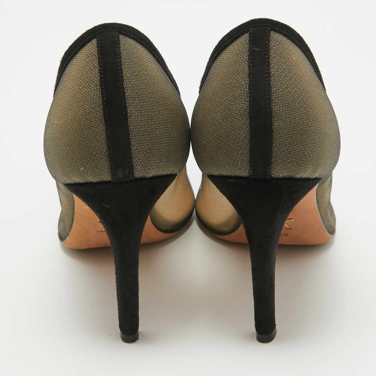 Dior Beige/Black Suede and Mesh Surreal Eye Pumps Size 40