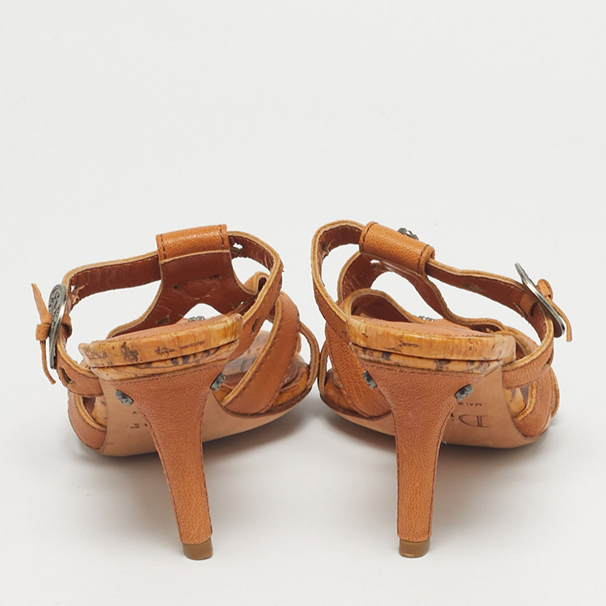 Dior Brown Leather Strappy Mules Size 36.5