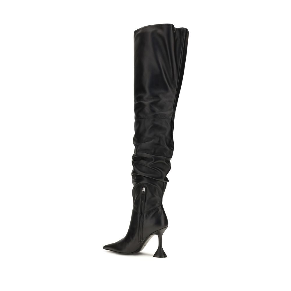 Amina Muaddi Calf Leather Bos Taurus Over The Women's Knee