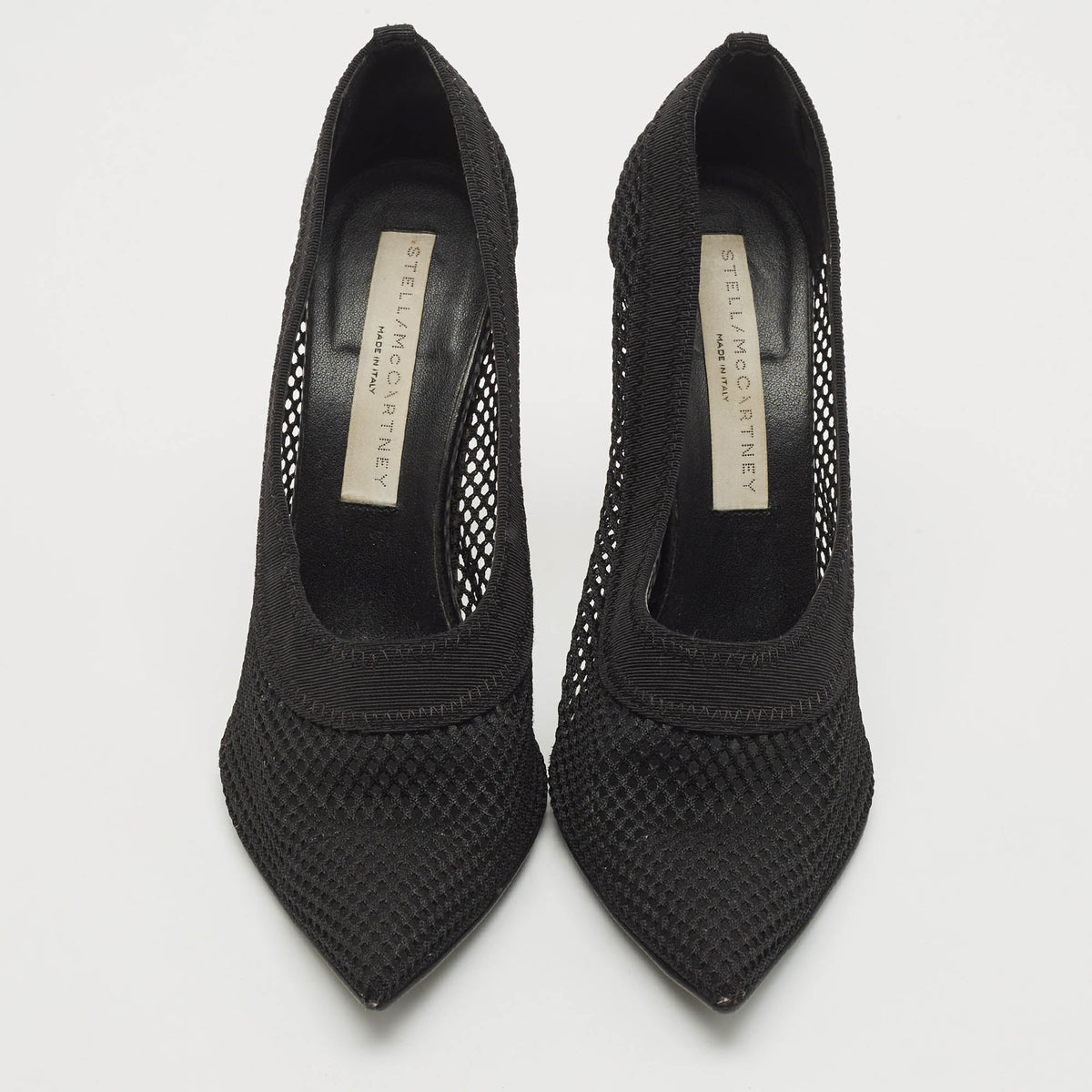 Stella McCartney Black Knit Mesh Pointed Toe Pumps Size 36