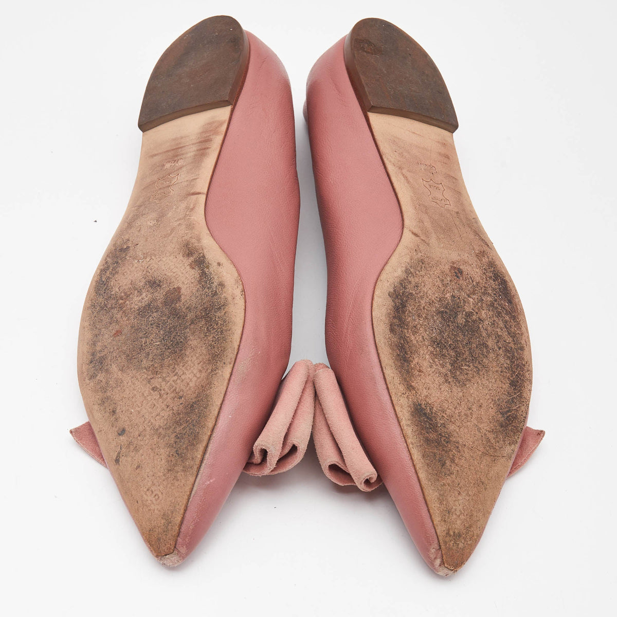 Tory Burch Pink Leather Bow Ballet Flats Size 38.5