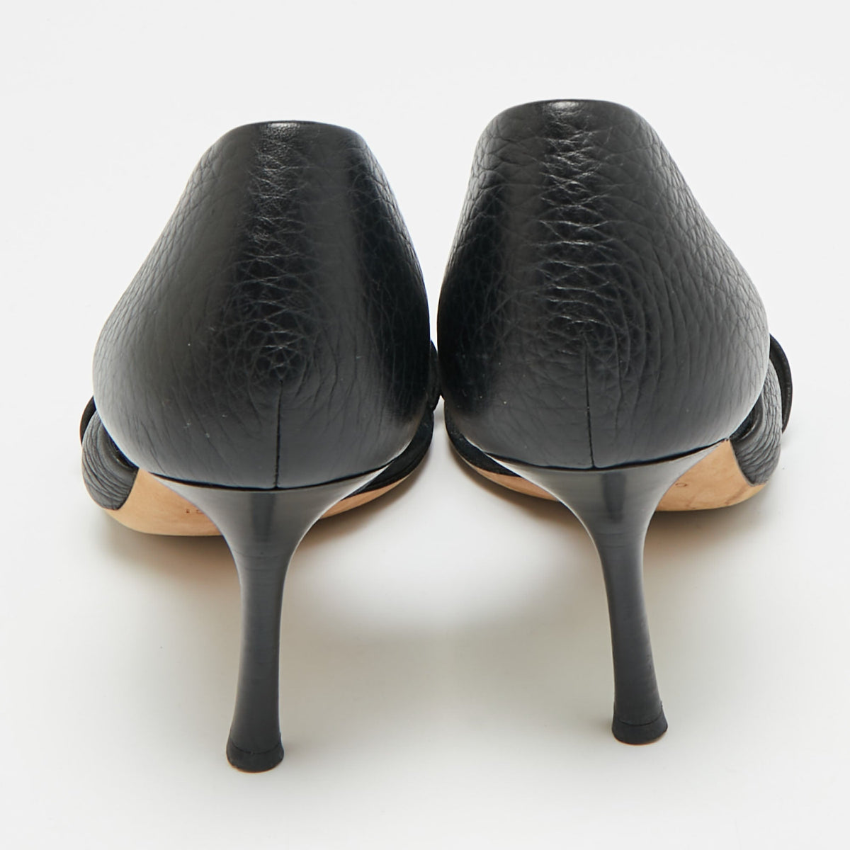 Gucci Horsebit Size 36.5 Black Leather D'orsay Open Toe Pumps