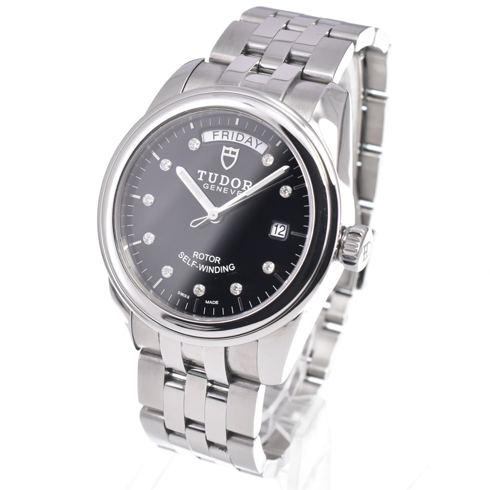Tudor Glamour Day Date Automatic Stainless Steel With Diamonds Watch (Pre-Owned)