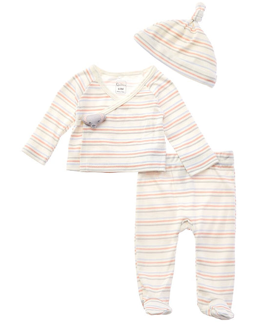 Quiltex 3pc Elephant Cardigan Set