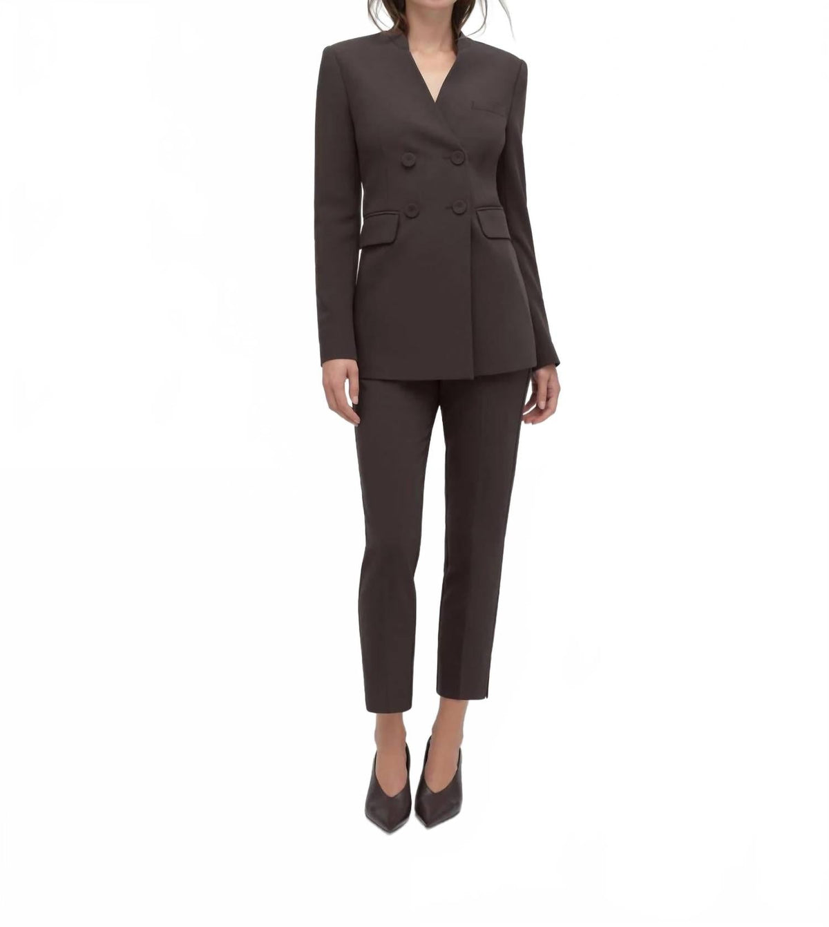 Cigarette Cropped Straight Leg Pant In Espresso