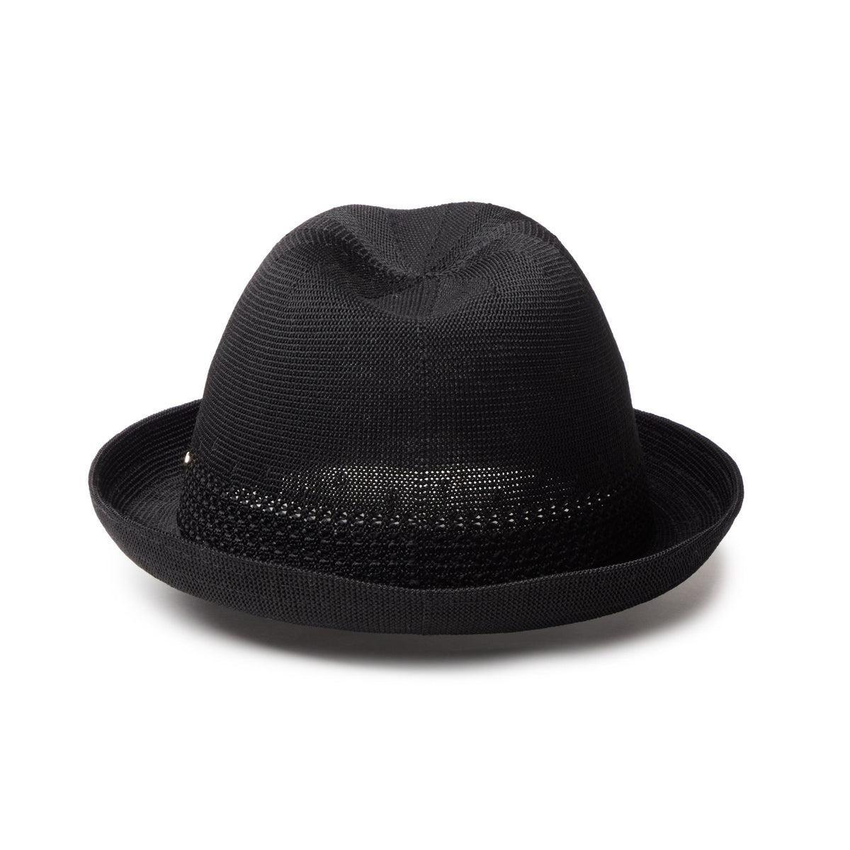 ニットフェドーラ Knit Fedora ブラック メタルピン ゴールド