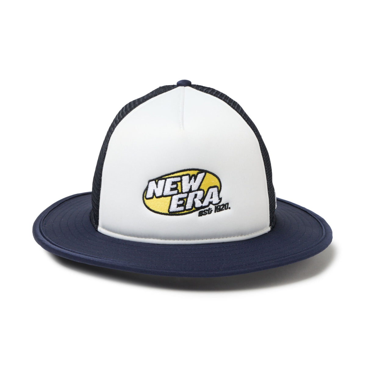 5-Panel バケットハット A-Frame トラッカー ブランドロゴ ホワイト/ネイビー