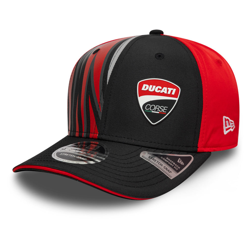 9SEVENTY ストレッチスナップ DUCATI Motor Logo ブラック/レッド
