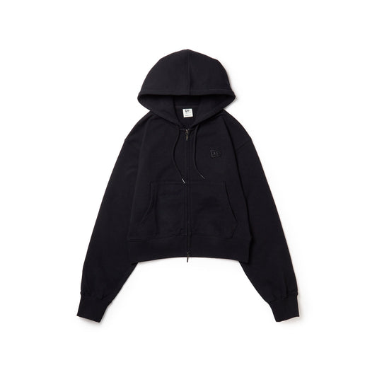 ウィメンズ クロップド スウェット フルジップ フーディー Raised Flag ブラック