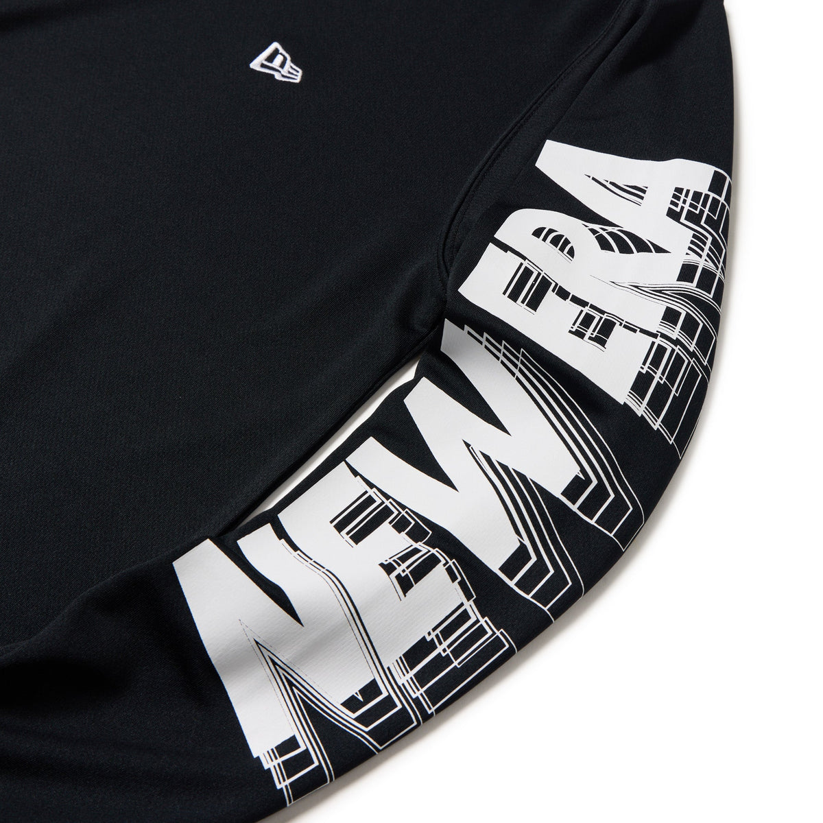 長袖 テック Tシャツ Sleeve Logo ブラック｜パフォーマンスアパレル