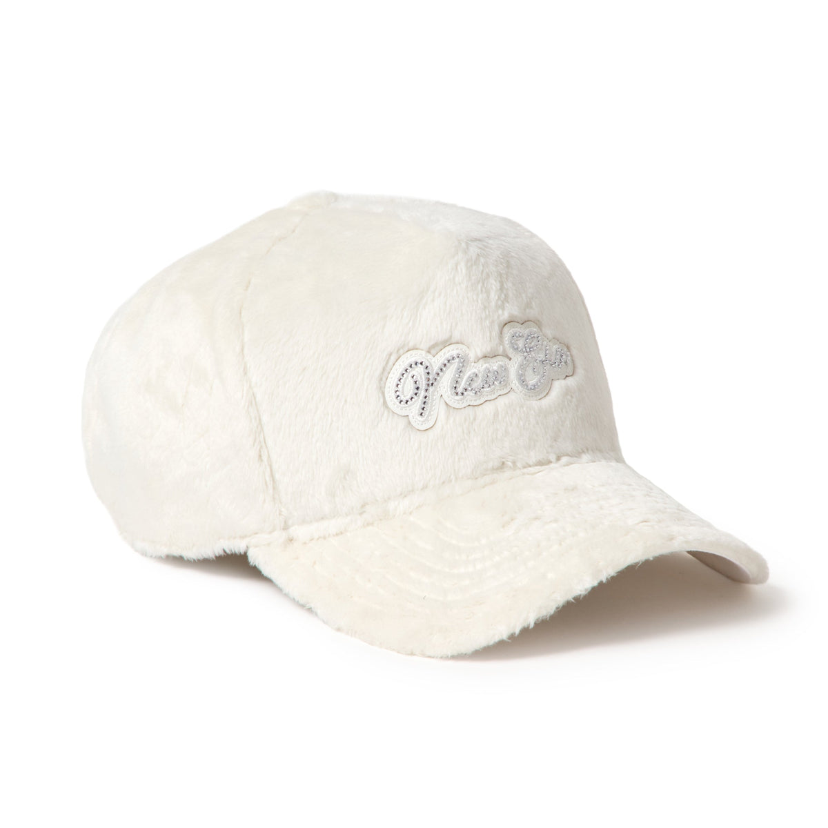 9FORTY A-Frame Micro Fur ラインストーン NEW ERA ロゴ ホワイト