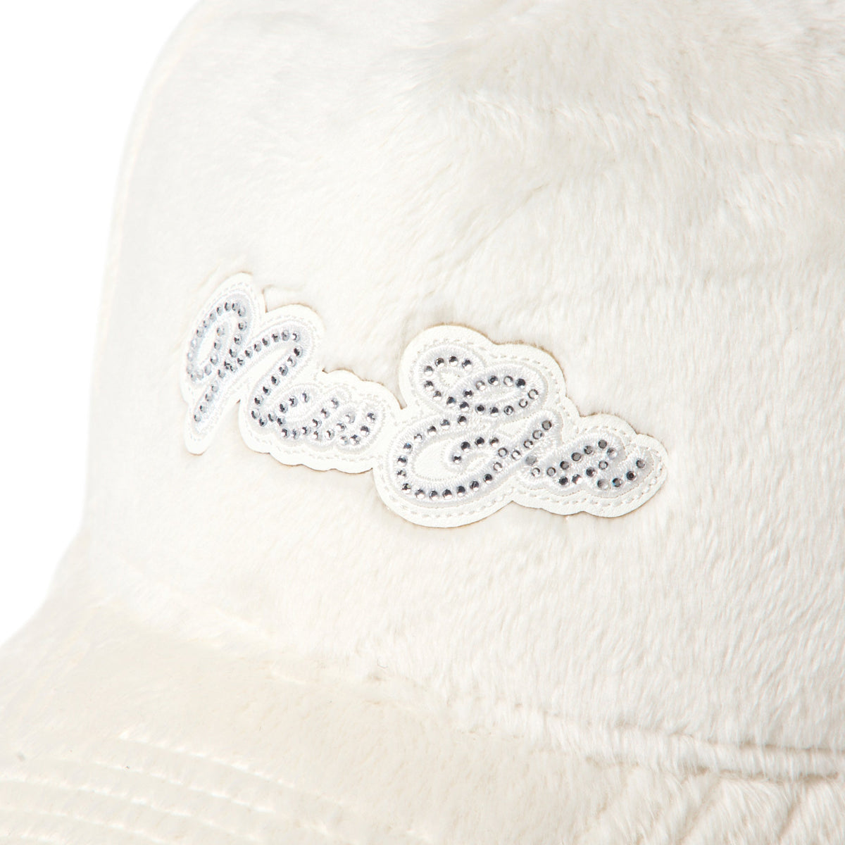 9FORTY A-Frame Micro Fur ラインストーン NEW ERA ロゴ ホワイト