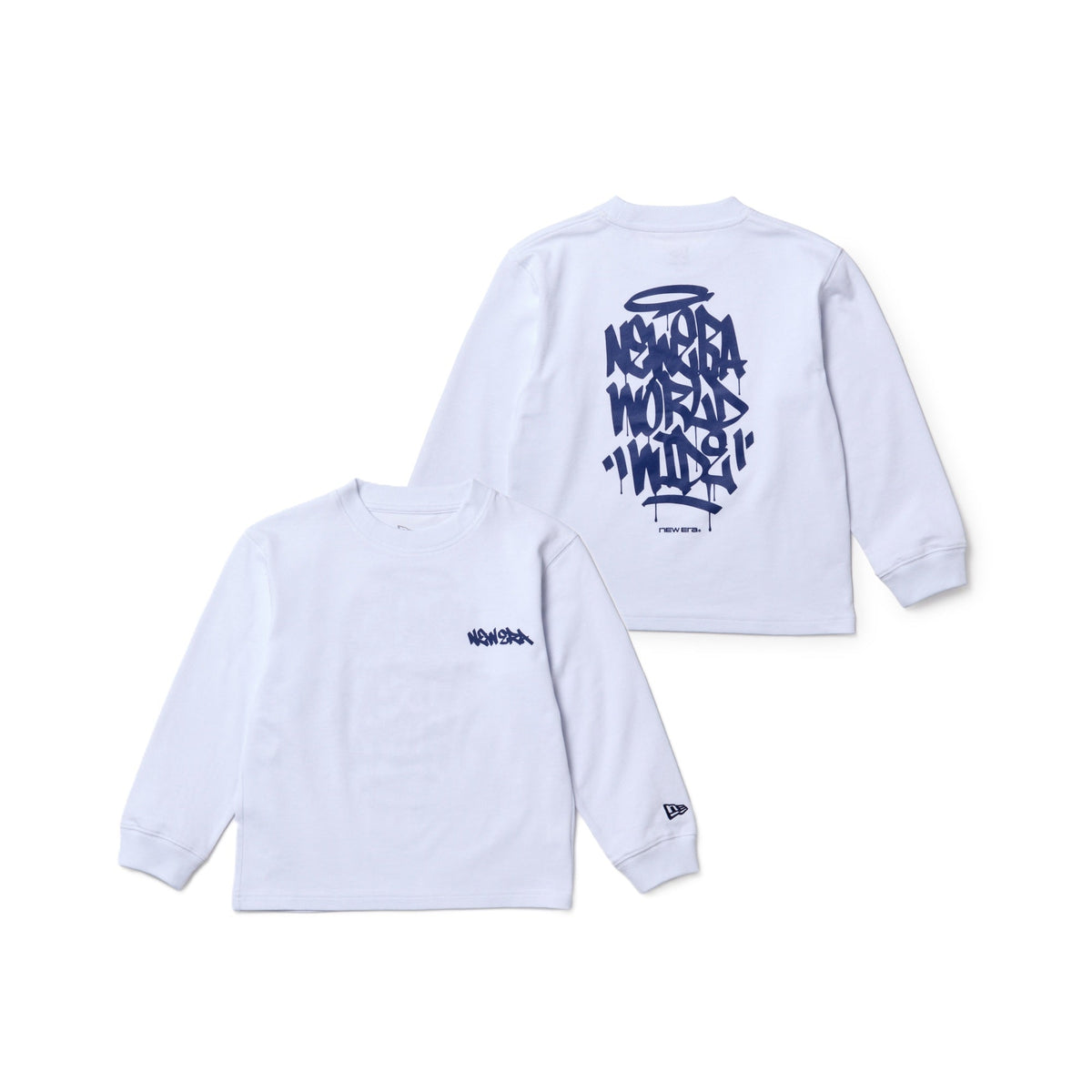キッズ Child 長袖 コットン Tシャツ Tagging Logo ホワイト