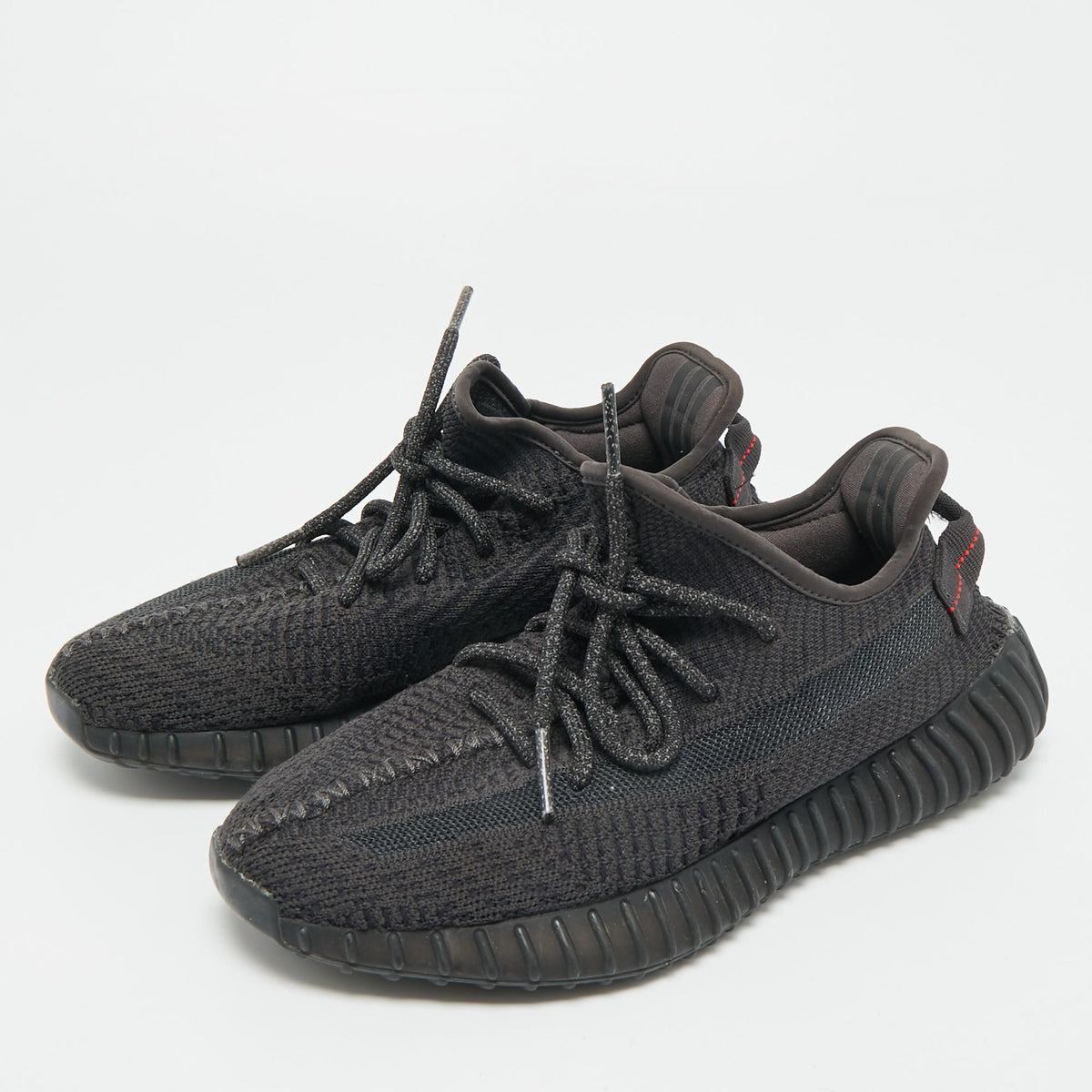 Yeezy x Adidas Black Knit Fabric Boost 350 V2 "Cinder" Low Top Sneakers Size 38 2/3