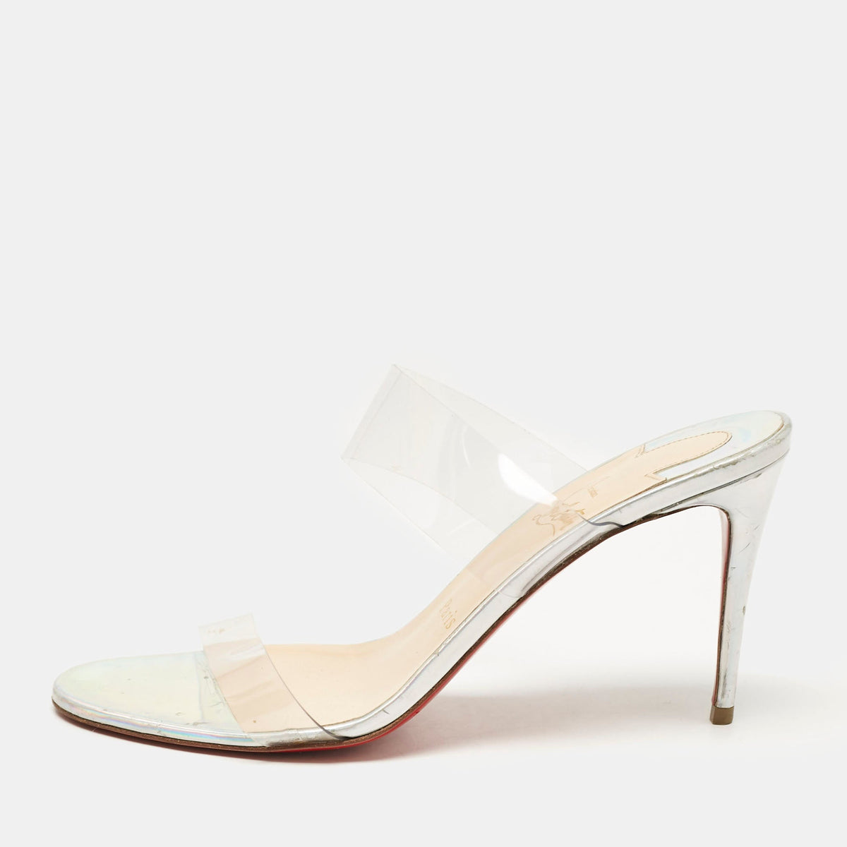 Christian Louboutin Transparent PVC Just Nothing Slide Sandals Size 39