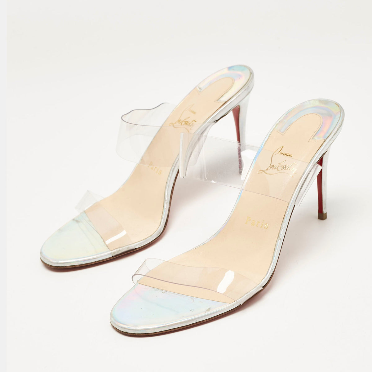 Christian Louboutin Transparent PVC Just Nothing Slide Sandals Size 39