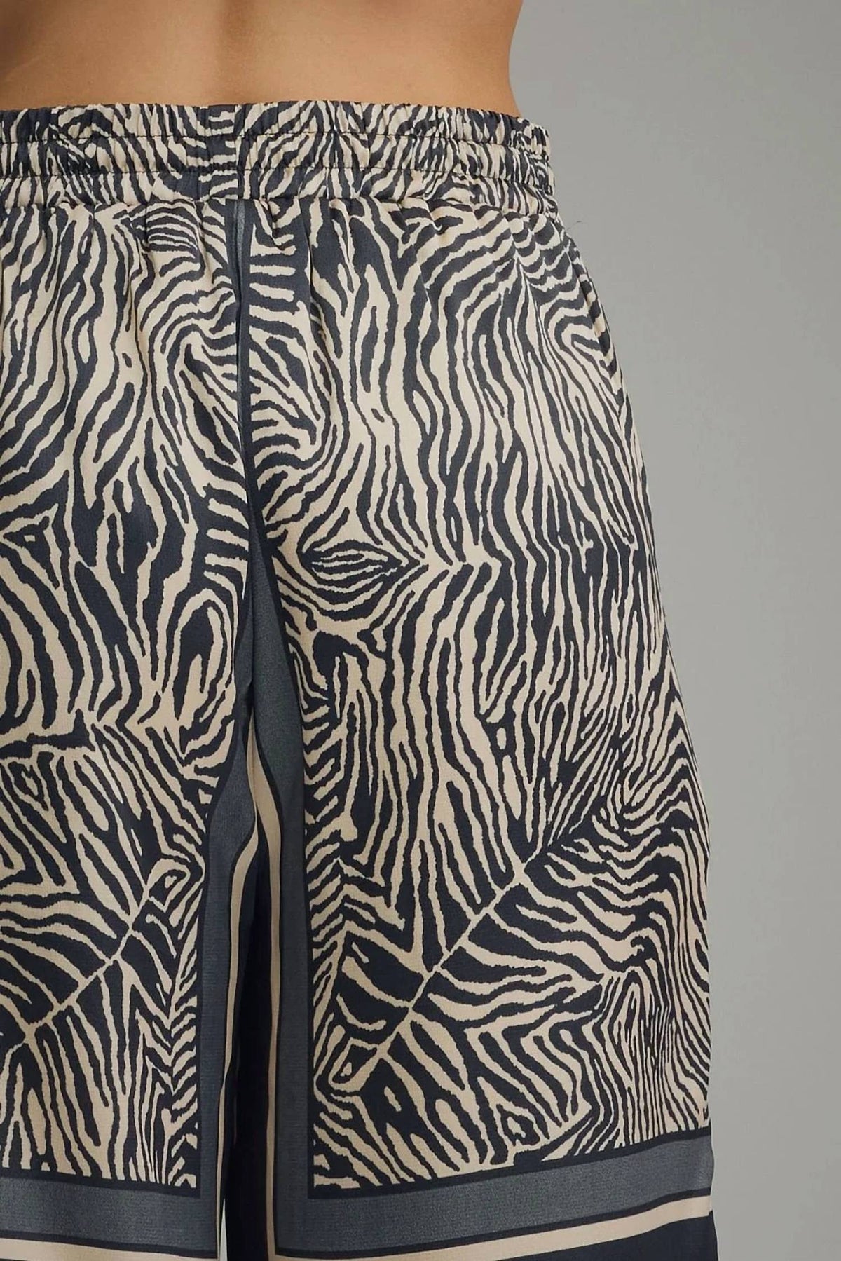 Women's Zebra Wide Leg Pants In Navy