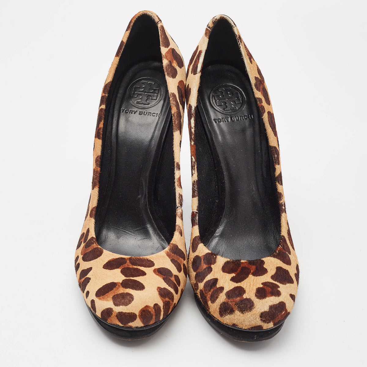 Tory Burch Brown Leopard Print Round Toe Pumps Size 40.5