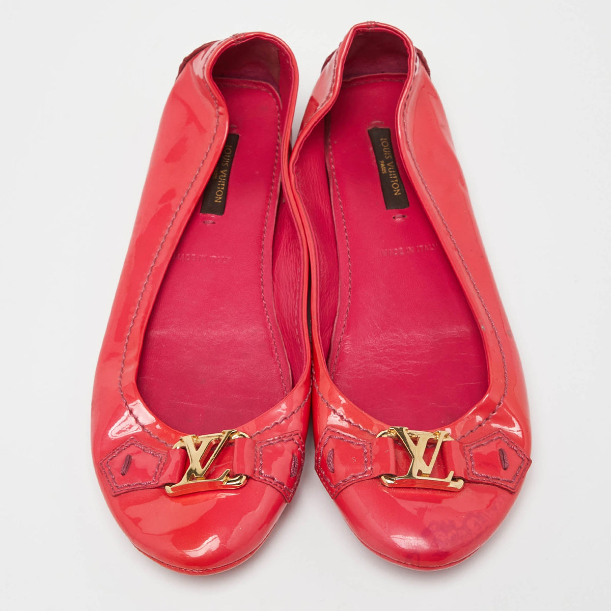 Louis Vuitton Size 35.5 Pink Patent Leather Ballet Flats