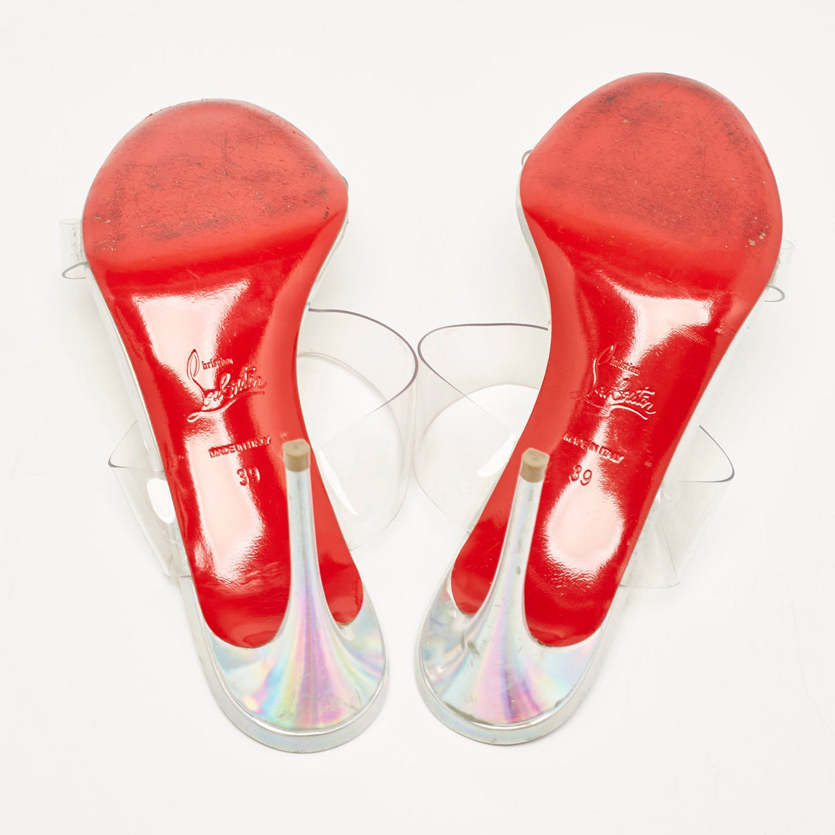 Christian Louboutin Transparent PVC Just Nothing Slide Sandals Size 39