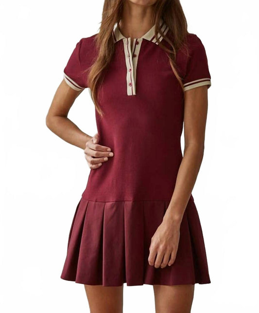 Serena Button Down Dress In Red