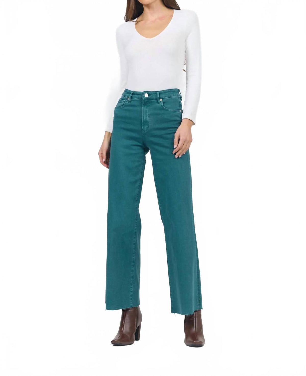 Iona High-Rise Wide-Leg Jeans In Mediterranea