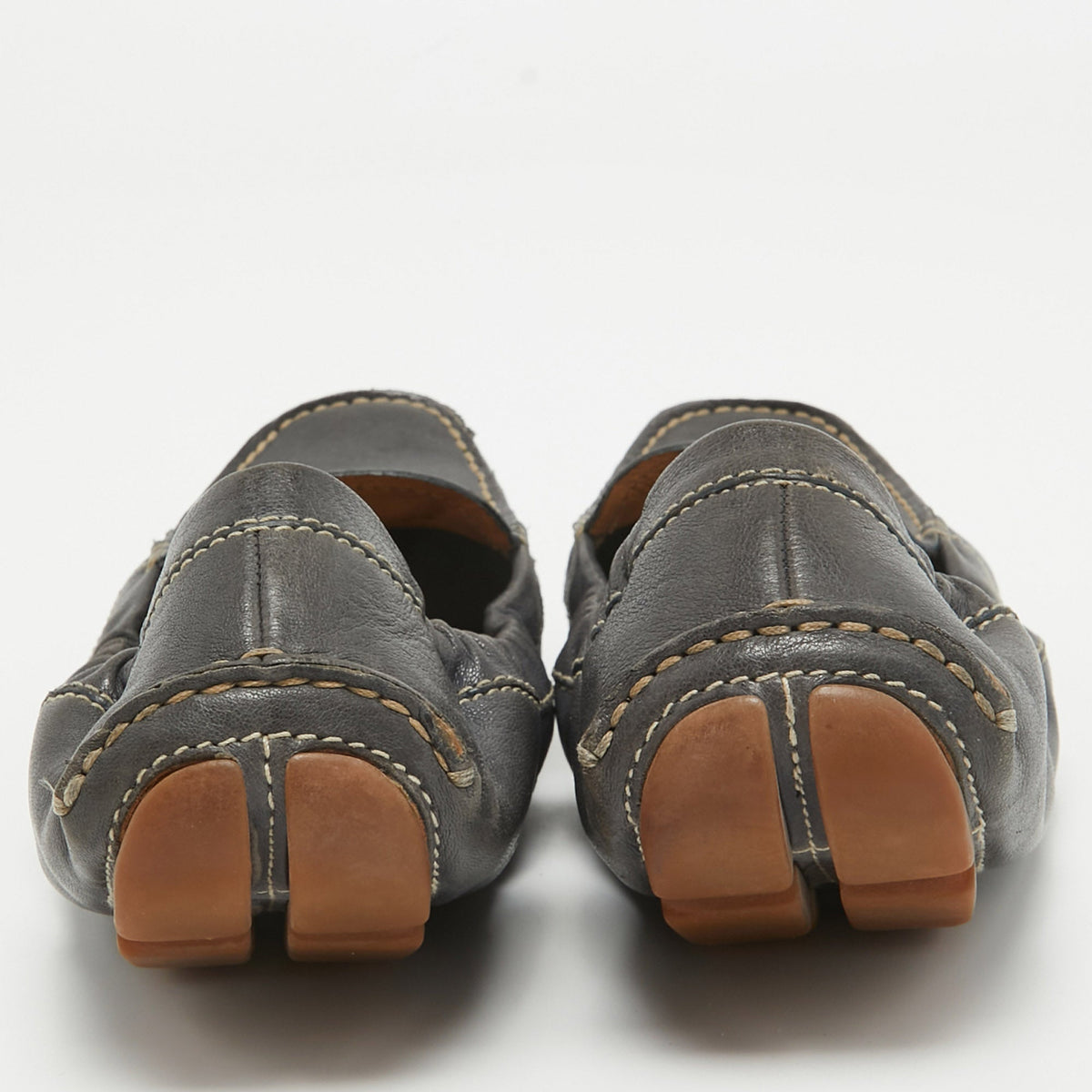 Prada Black Leather Scrunch Ballet Flats Size 36