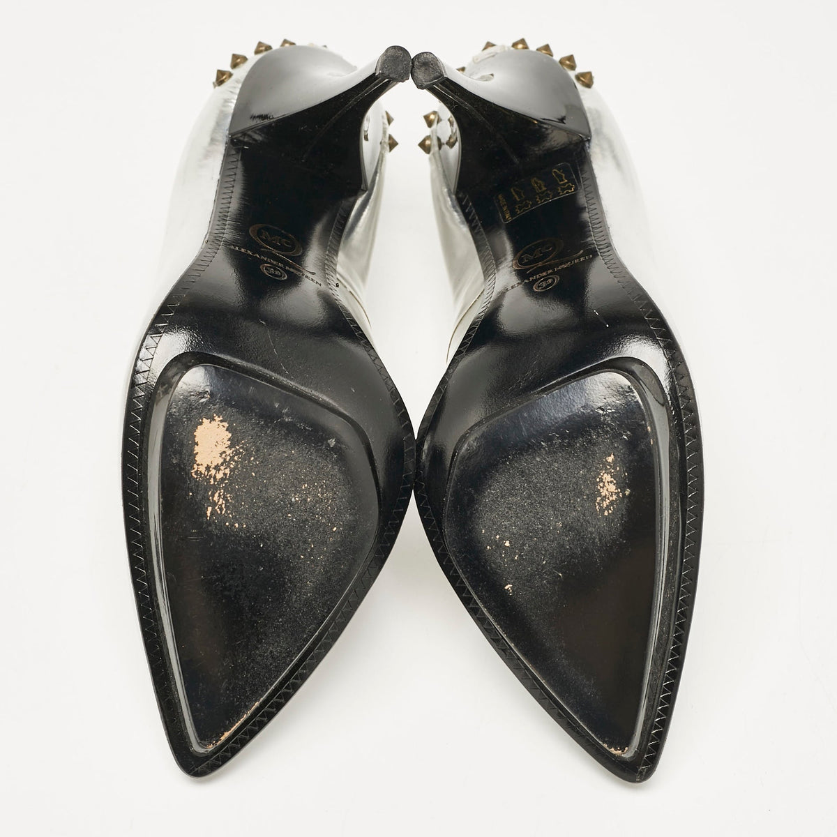 McQ by Alexander McQueen Silver Leather Platform Pumps Size 39