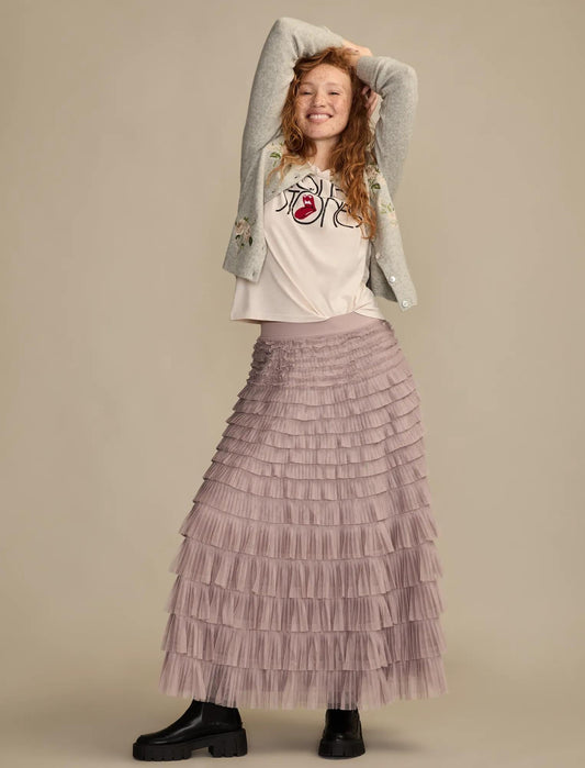 Lucky Brand Women's Tulle Ruffle Maxi Skirt