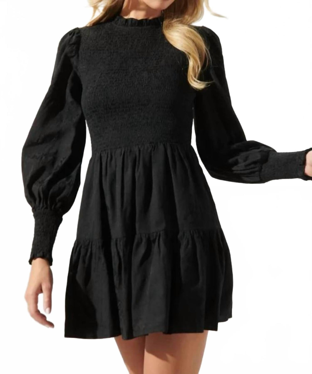 Elizabeth Smocked Dress In Black