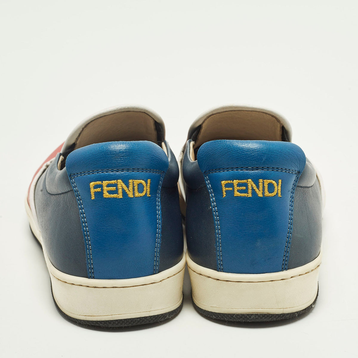 Fendi Monster Eyes Size 37 Multicolor Leather Slip On Sneakers