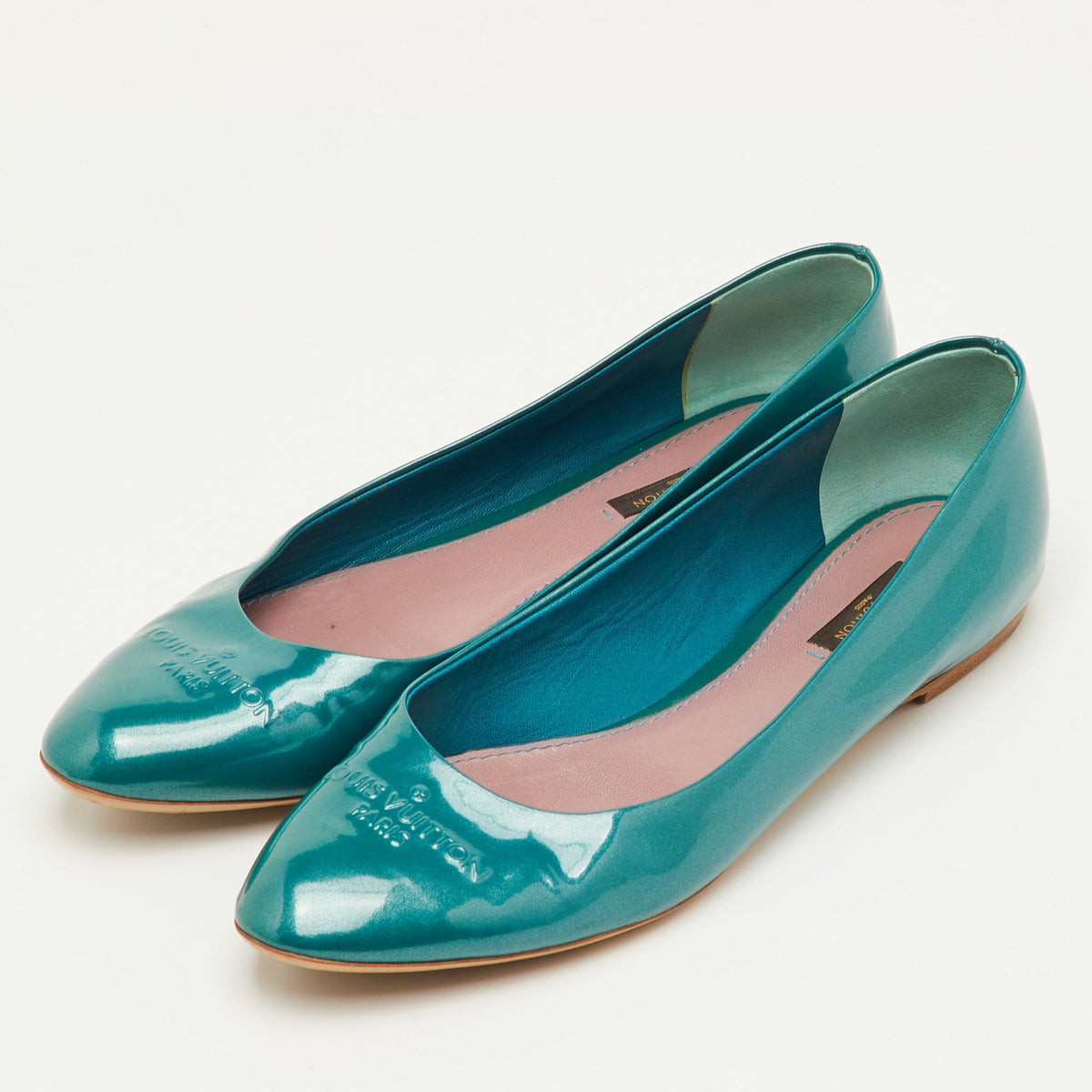 Louis Vuitton Size 39 Blue Patent Leather Ballet Flats