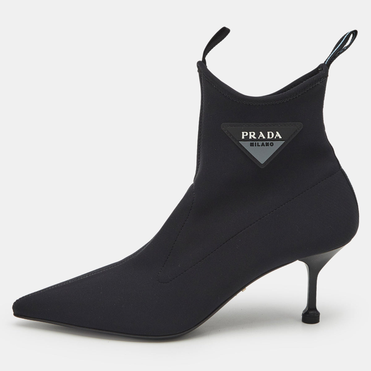 Prada Size 39 Black Neoprene Ankle Length Boots