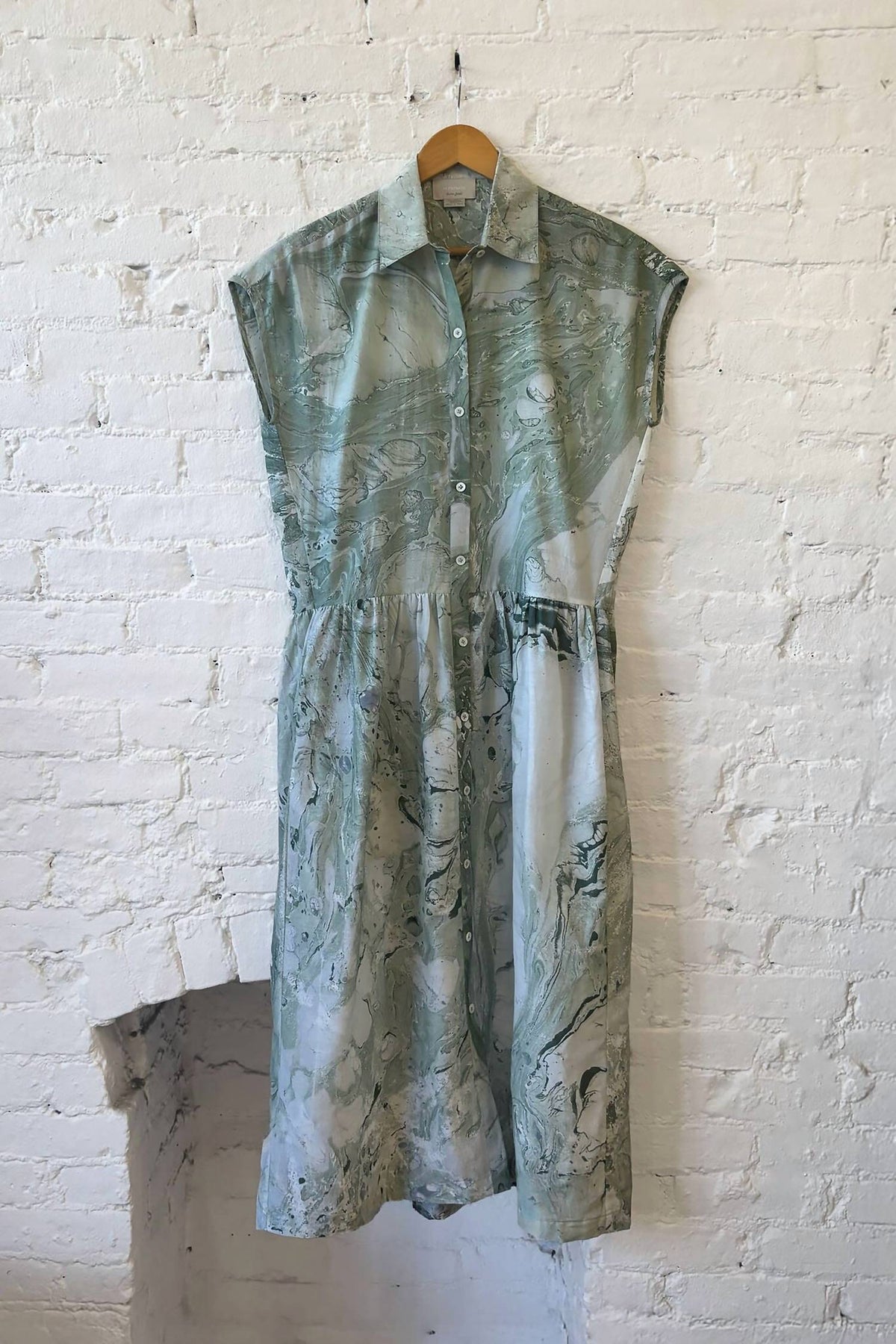 Bex Midi Dress In Olive Marble