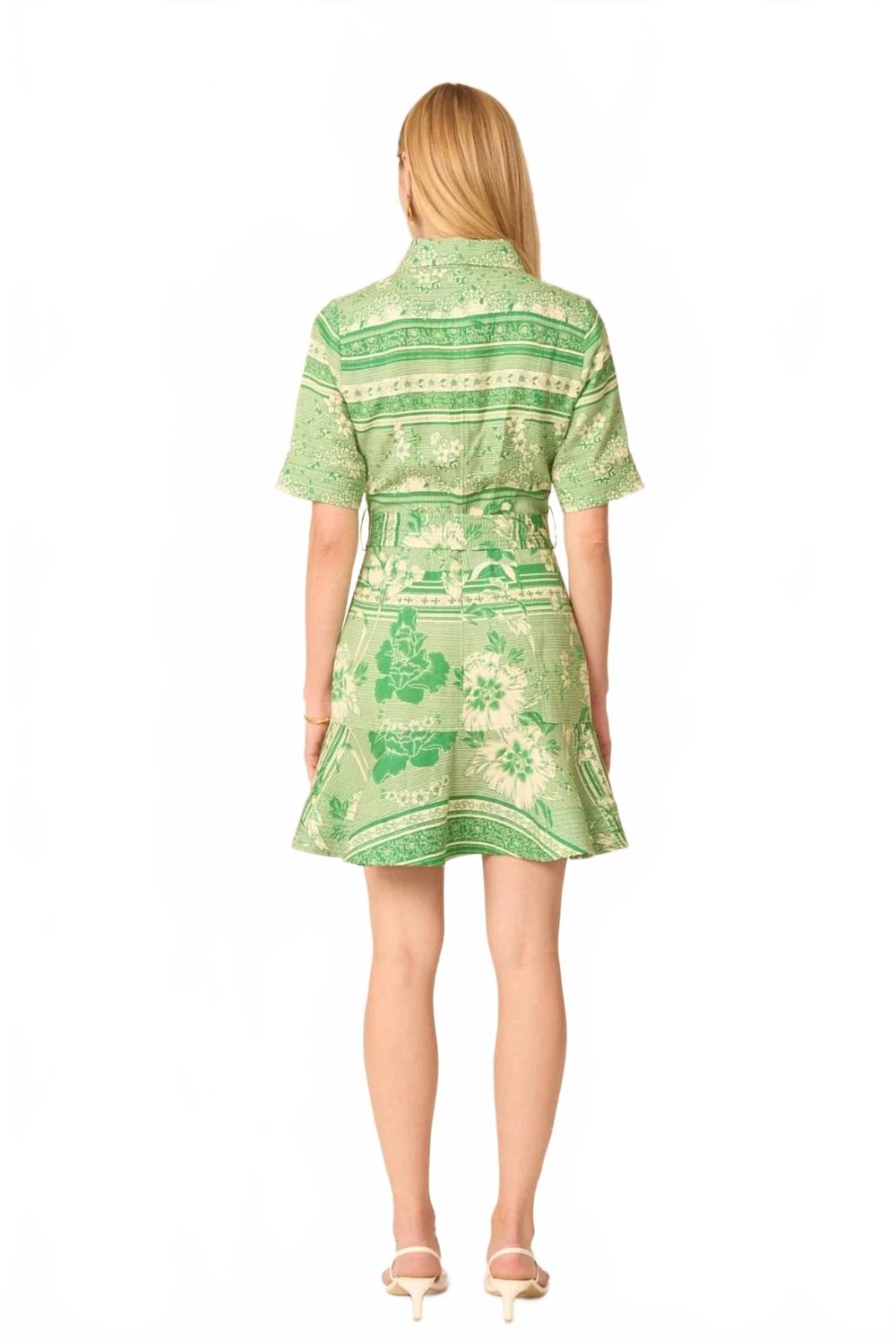 Payden Mini Dress In Floating Green Floral