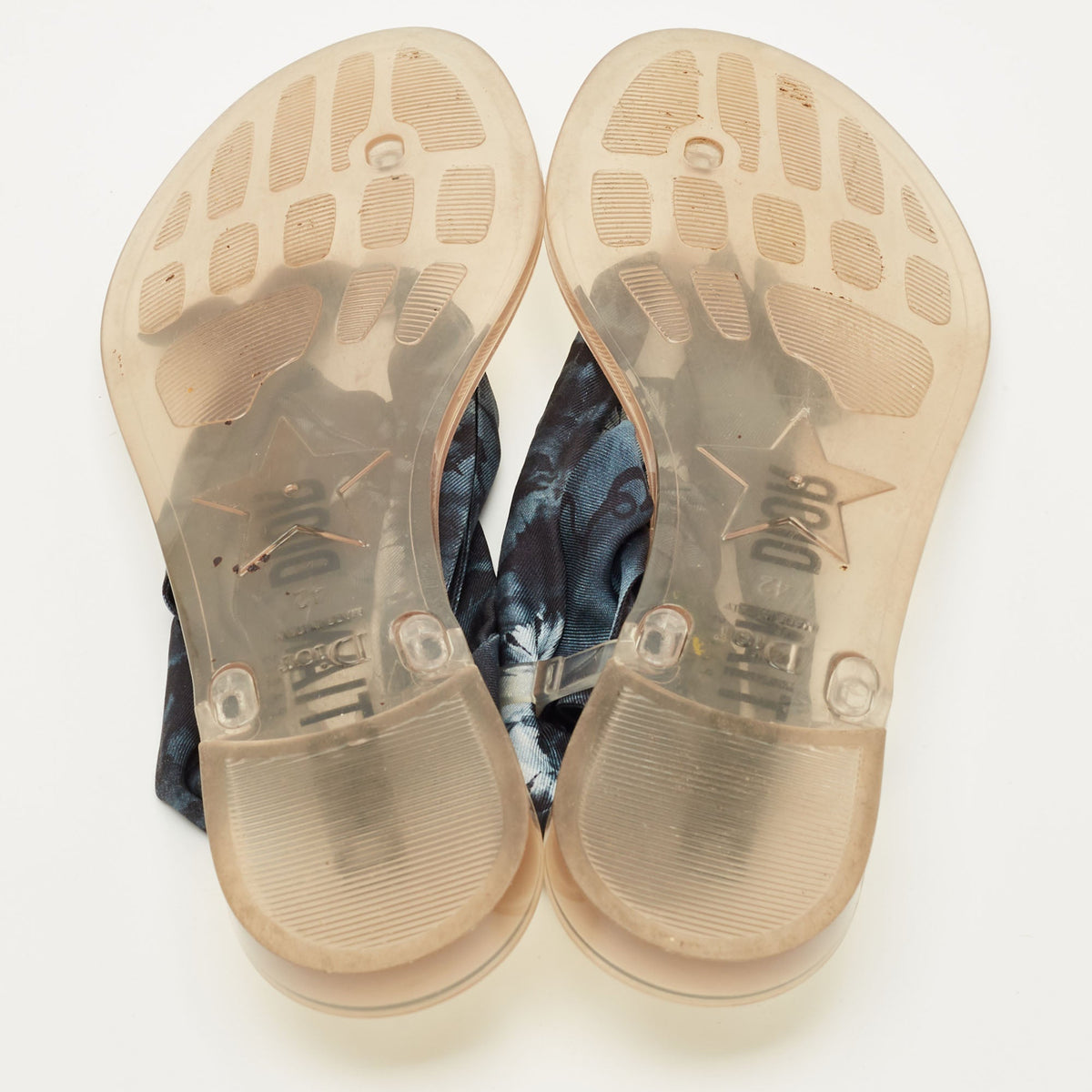 Dior Two Tone Fabric Kaleidoscope Thong Flat Sandals Size 42