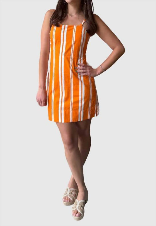 Jarden Dress In Bright Orange Stripe