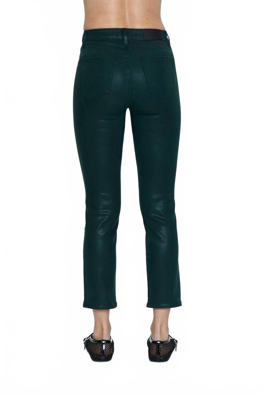 Monroe High Rise Cigarette Crop Jean In Coated Pine